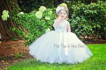 wedding photo - White Flower girl dress-Vintage inspired flower girl dress-White Couture Flower Girl Dress