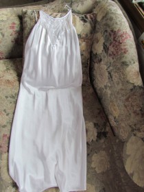 wedding photo - Val Mode Vintage Satin Nightgown Lingerie White Long Floor Length Bridal Lingerie Wedding Sleepwear Womens Size Extra Large XL Plus Size