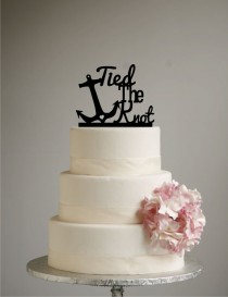 wedding photo - Beach Wedding Cake Topper - Tied the Knot - Anchor - destination wedding - anchor - nautical wedding - hawaii wedding - cruise wedding