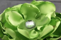 wedding photo - Lime Dog Collar Flower - Satin and Rhinestone Wedding Accessory for Pets