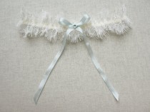wedding photo - Odille lace garter with silk and swarovski