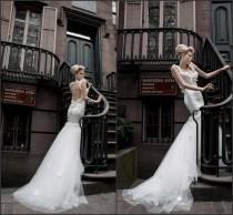 wedding photo - 2015 Sexy Spring Backless Fishtail White Wedding Dresses Pnina Tornai Appliques Tulle Sweep Spring Spaghetti Custom Bridal Gowns Party, $120.14 