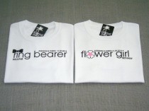 wedding photo - BOGO Sale - Classic Ring Bearer Bow Tie and Flower Girl Personalized Wedding T-Shirts: Buy One, Get One FREE
