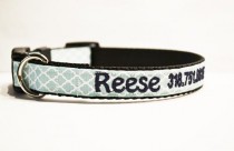 wedding photo - NEW:Personalized - Aqua Moroccan Dog Collar - Made to order