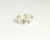 wedding photo - Wedding Band or Engagement Ring with Bird in a Tree