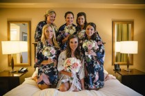 wedding photo - Set of 6 Bridesmaid Robes, Silk Robe, Bridesmaids gift, Satin Robes, Bridal party robe, getting ready robe, kimono robe, personalized robe