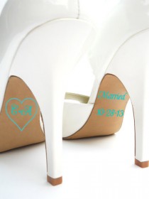 wedding photo - Personalized Bridal Accessories - Personalized Wedding Shoe Stickers
