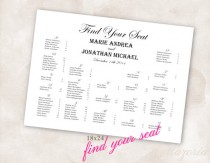 wedding photo - Find Your Seat wedding poster black font YOU PRINT