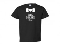 wedding photo - RING BEARER Shirt - Bow Tie T-Shirt, Baby Bodysuit, T shirt, Bridal Party Gift - Many Colors