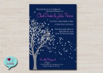 wedding photo - Winter Engagement Party, Rehearsal dinner, Couple's Bridal shower, Invitation, Snowflake, Frozen Tree - PRINTABLE DIGITAL FILE - 5x7