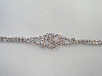 wedding photo - Vintage Belle Rhinestone Crystal Bracelet - Bridal Wedding Costume Jewellery - 1960s