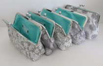 wedding photo - Bridesmaid Gift, Gray and white Wedding Clutches, Accessory, clutches