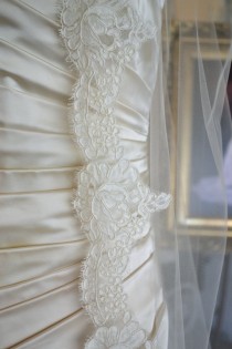wedding photo - Cathedral Mantilla Veil, Cathedral Veil, Lace Cathedral Veil, Wedding Veils Mantilla, Mantilla Veils - Ivory or White