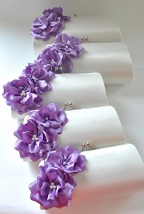 wedding photo - Set of 5  Bridesmaid clutches / Wedding clutches - Custom Color - EXPRESS SHIPPING
