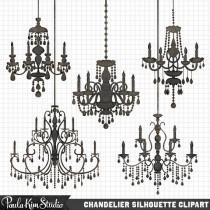 wedding photo - 60% OFF SALE Chandelier Clipart Silhouettes, Silhouette Clipart, Chandelier Clip Art, Wedding Invitation Clipart, Commercial Use