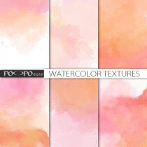 wedding photo - Ombre watercolor digital paper watercolour scrapbook hand painted red pink orange peach pastel wedding invitation texture background DIY