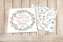 wedding photo - Printable Bridal Shower Invitation - Floral Wreath Invitation