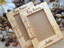 wedding photo - Gift for Ring Bearers - Set of 2 - Custom Frames Personalized with Ring Bearer''s Names Jeans and Button Down Shirt Country Rustic Wedding