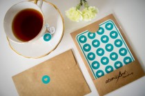 wedding photo - 24 Heart Stickers in Teal Turquoise - Handmade Envelope Seals - Wedding invitations & favours - Hershey Kiss - Gift Bag Sticker