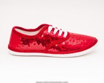 wedding photo - Sequin CVO Red Canvas Sneaker Sparkly Tennis Shoes