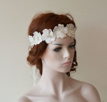 wedding photo -  Wedding Headband, Wedding Pearl Flower Headband, Bridal Headband, Wedding Hair Accessories, Bridal Hair Accessories, Headbands for Women