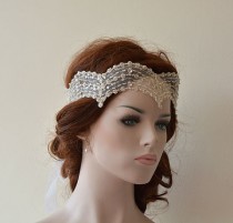 wedding photo -  Wedding Lace Headband, Wedding Hair Accessory, Bridal Headband, Vintage Style Lace, Bridal Hair Accessories