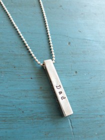 wedding photo - Mens Bar Necklace Mens Jewelry Personalized Mens gift Groomsmen Gift Grooms Gift Dad Fathers Gift