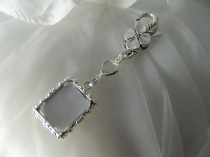 wedding photo - Wedding bouquet Locket  charm - Photo charm - Clear  heart gem - keepsake boxed- DIY photo charm
