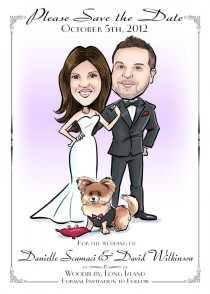 wedding photo - Caricature Wedding Save the Date with Your Dog or Cat