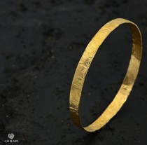 wedding photo - Thin Gold Bracelet, 18k gold plated, unique texture, textured, thin bangle, gold bangle, unique design, handmade jewelry, bridal jewelry