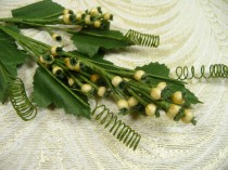 wedding photo - Vintage Millinery Berry Spray NOS Ivory Fruit for Hats, Crafts, Weddings, Bouquets, Corsage