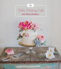 wedding photo - DIY Boho Wedding Cake