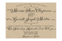 wedding photo - Trendy Type Wedding Invitations, Kraft paper background. Kraft wedding invitations. Fun lettering wedding invitations