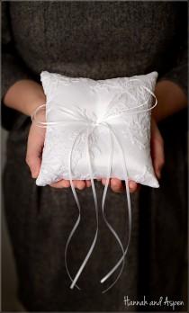 wedding photo - Adele - 6x6" Wedding ring pillow - Wedding ring bearer - Ring pillow bearer - Silk ring pillow