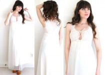 wedding photo - Lace Nightgown / 1960s Nightgown / Bridal Lingerie