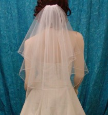 wedding photo - crystal accented circle bridal veil