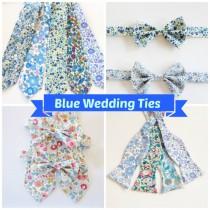 wedding photo - Blue Groomsmen Ties, Liberty of London tie, YOU CHOOSE COLOR, custom wedding ties, wedding tie set, custom groomsmen ties, groomsmen gift