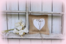 wedding photo - Rustic ring bearer pillow
