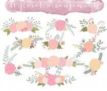 wedding photo - Floral clip art, wedding clipart, ranunculus flowers