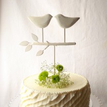 wedding photo - White Wedding Cake Topper, Bird Cake Topper/ Love Birds for Your Rustic Wedding and Shipping in 3-5 Business Days on Every Order!
