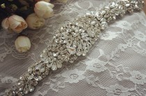 wedding photo - rhinestone bridal applique -  wedding sash belts