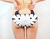 wedding photo - Panties with a  stripy kitty face and ears. lingerie underwear