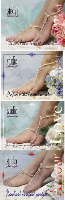 wedding photo -  Nautical starfish barefoot sandals trends for beach weddings