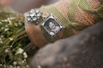 wedding photo - Vintage Inspired Rectangular Wedding Bouquet Pin (Dressed Up)