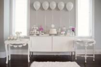 wedding photo - Pure White DIY Party With A Hint Of Pink: Balloons, Doilies & Hearts