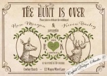 wedding photo - Deer wedding invitations. Rustic outdoor wedding invitation. Barn wedding invitations. Elegant. Doe and Buck. vintage. printable. DIY.
