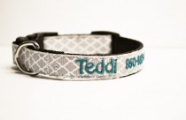 wedding photo - Personalized - Gray Moroccan Dog Collar - Made to order