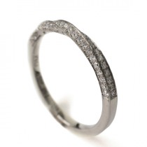 wedding photo - Mobius Diamond Ring - 18k White Gold and Diamonds Ring , Eternity Ring, Eternity Band, Twisted wedding band, mobius engagement rin
