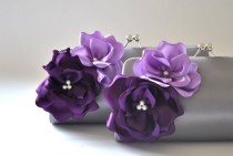 wedding photo - Set of 2  Bridesmaid clutches / Wedding clutches  - Custom Color - STANDARD SHIPPING