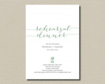 wedding photo - Printable Wedding Rehearsal Dinner Invitation - Pick your colours  (RD29)